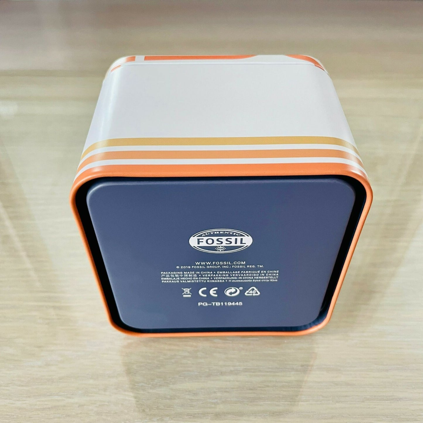 Genuine Fossil Tin Watch Storage Box + Manual Retro Design