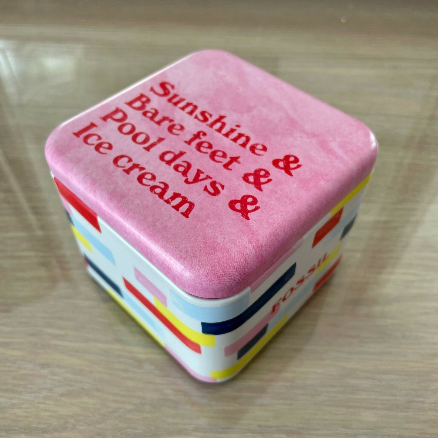 Genuine Fossil Tin Watch Storage Box + Manual