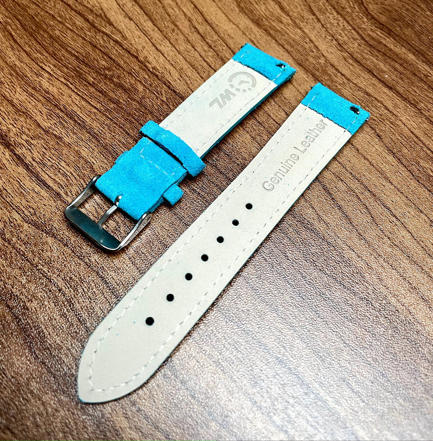 Blue Stitch & Red Stitch Suede Leather Watch Strap Quick Release 20mm New