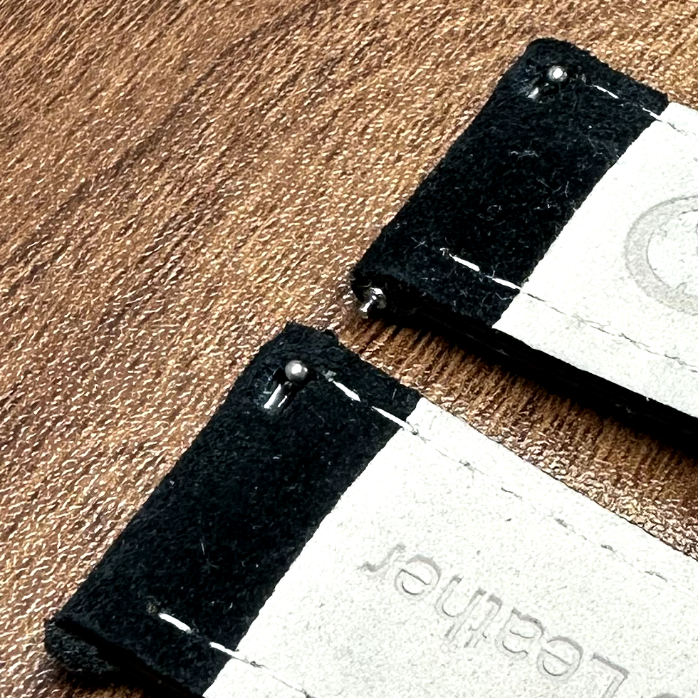 Black Suede With Blue Stitch Genuine Leather Watch Strap Quick Release 20mm