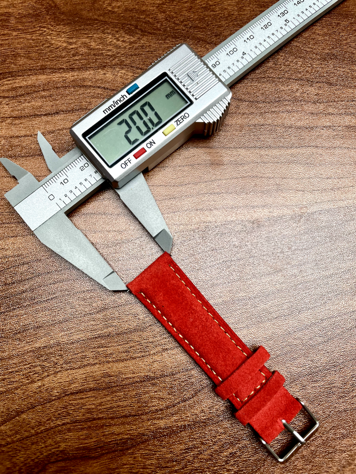 Red Suede Leather Watch Strap Quick Release 22mm