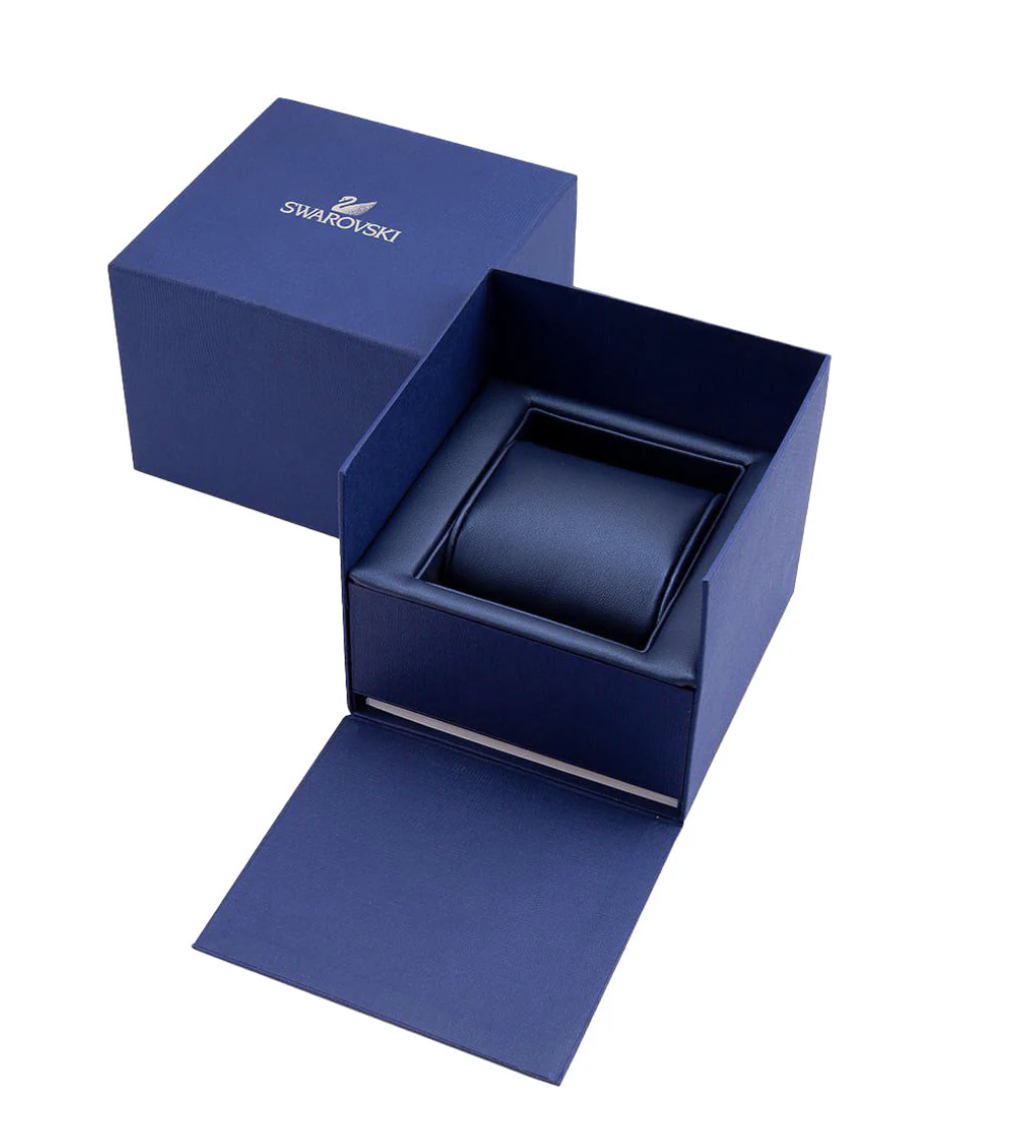 Swarovski 5414410 Octea Lux Watch Leather Strap Black Rose Gold Tone