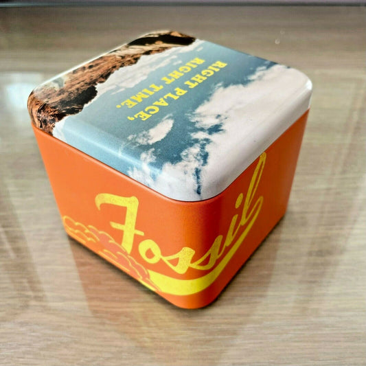 Genuine Fossil Tin Watch Storage Box + Manual