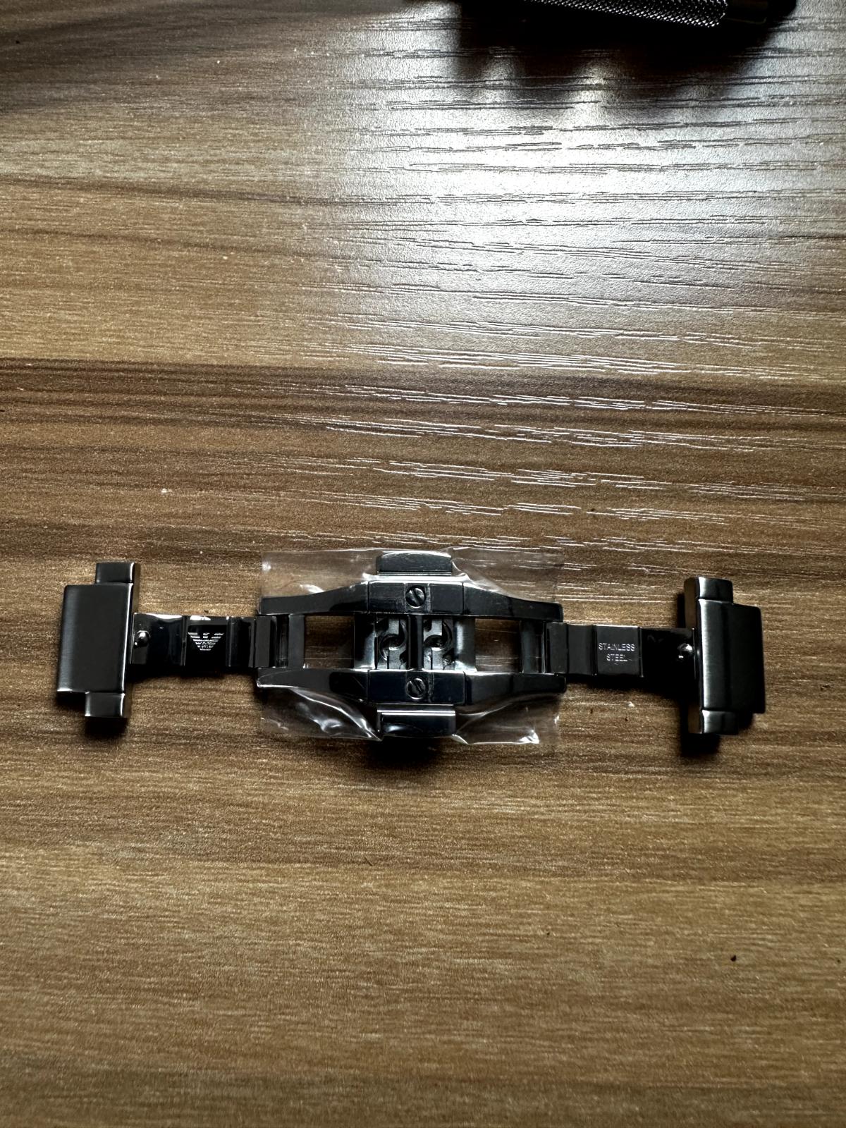 emporio armani meccanico watch clasp in silver tone