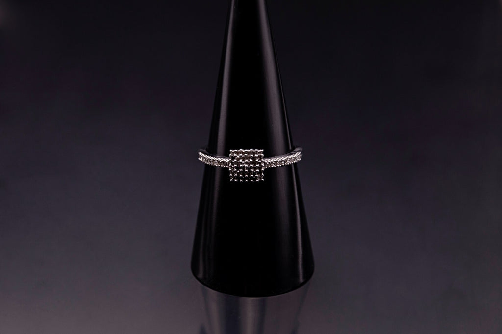 Gold 0.26ct White Gold Diamond Ladies Ring Size N 9ct