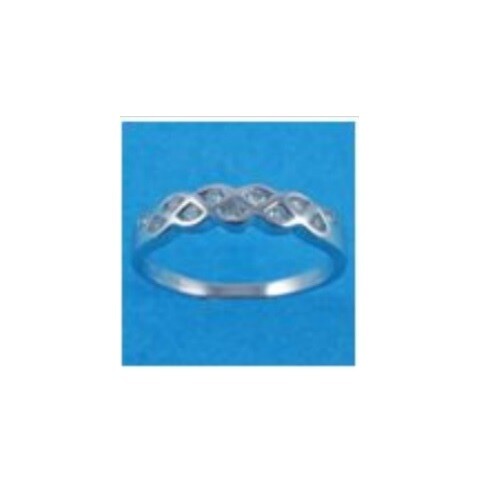 Anillo celta de oro blanco de 9 quilates con diamantes para mujer, talla N