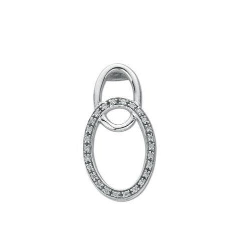Colgante de oro blanco de 9 quilates para mujer con diamante de 0,15 quilates.