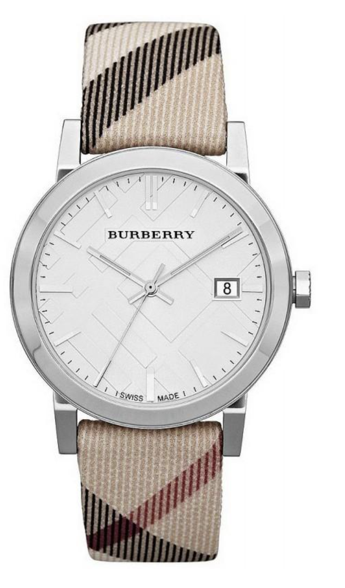 Burberry The City Mens Watch Silver Nova Leather BU9022