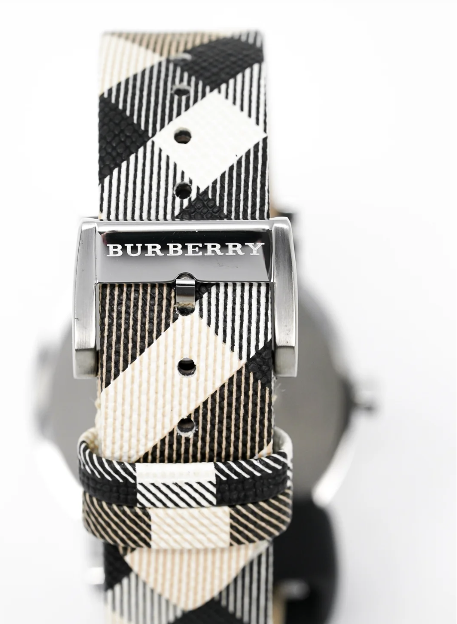 Burberry The City Mens Watch Silver Nova Leather BU9022