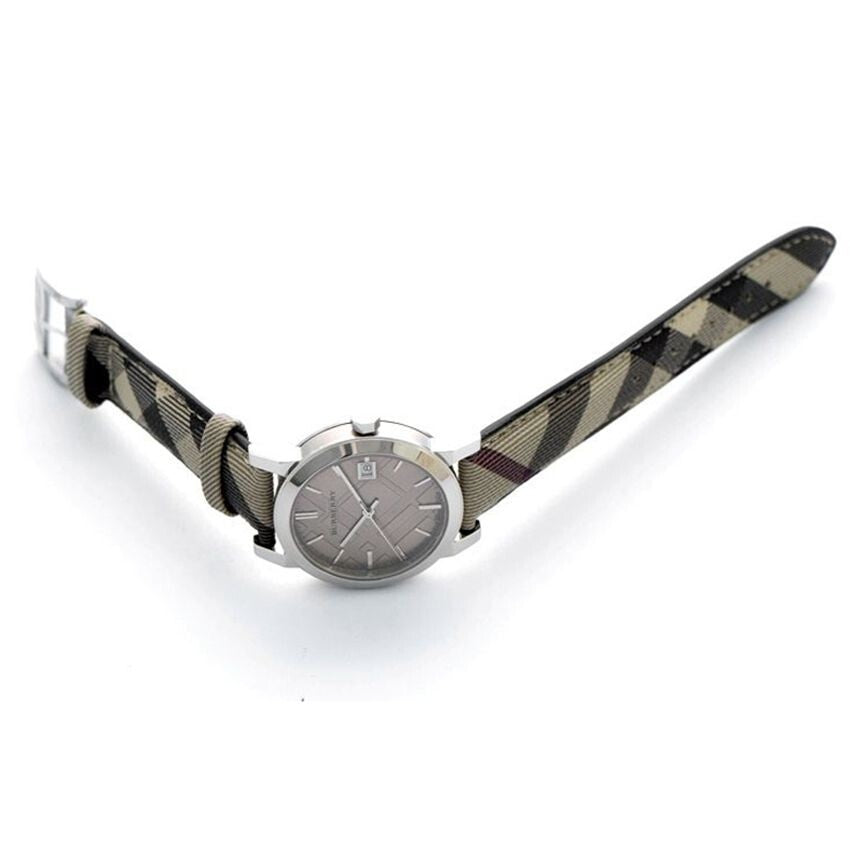 Burberry Womens Watch The City Smoke Check Strap BU9118
