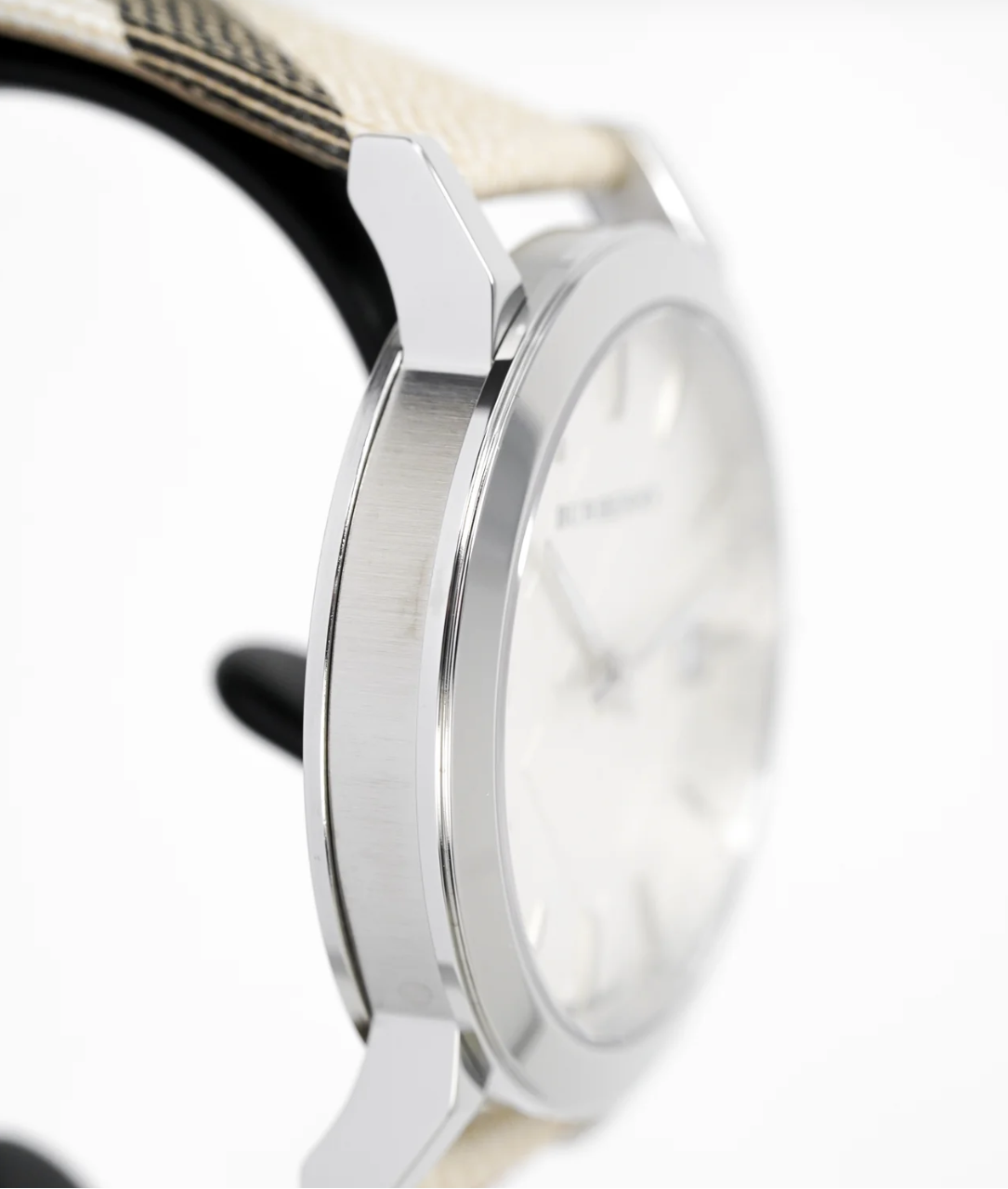 Burberry The City Mens Watch Silver Nova Leather BU9022