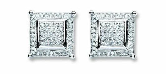 White Gold Diamond Stud Earrings 18ct