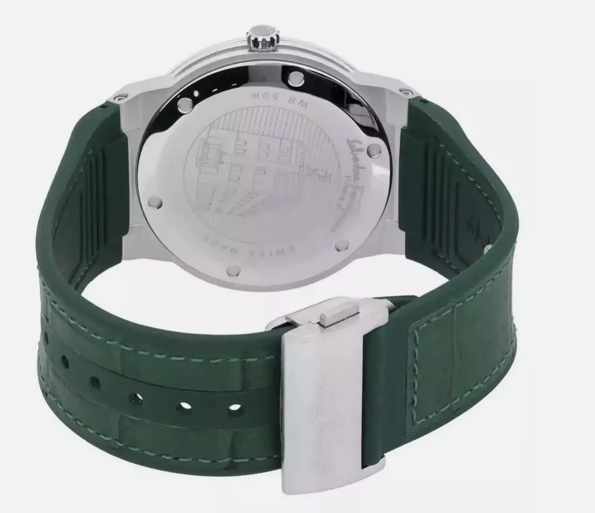Reloj Salvatore Ferragamo F-80 Classic Quartz para hombre, esfera verde, SFDT00119