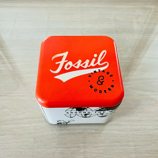 Genuine Fossil Tin Watch Storage Box + Manual