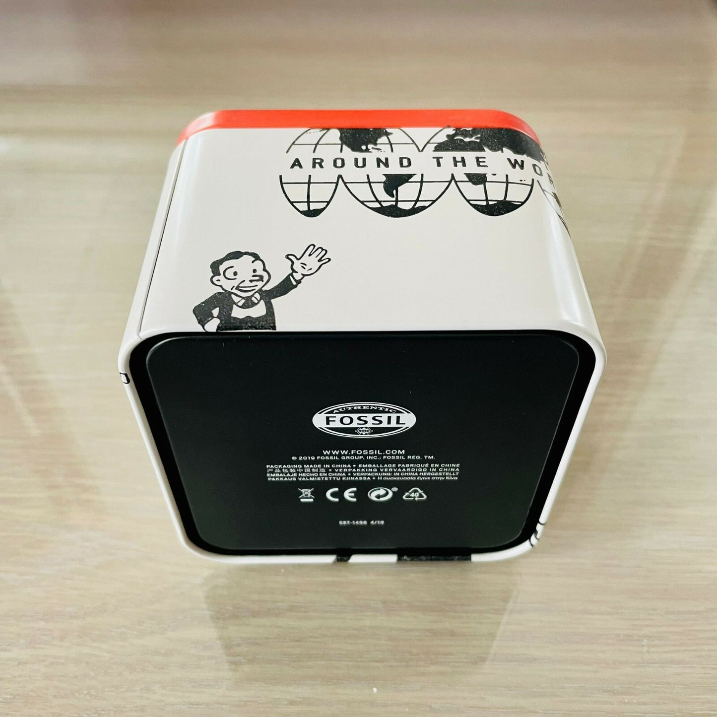 Genuine Fossil Tin Watch Storage Box + Manual