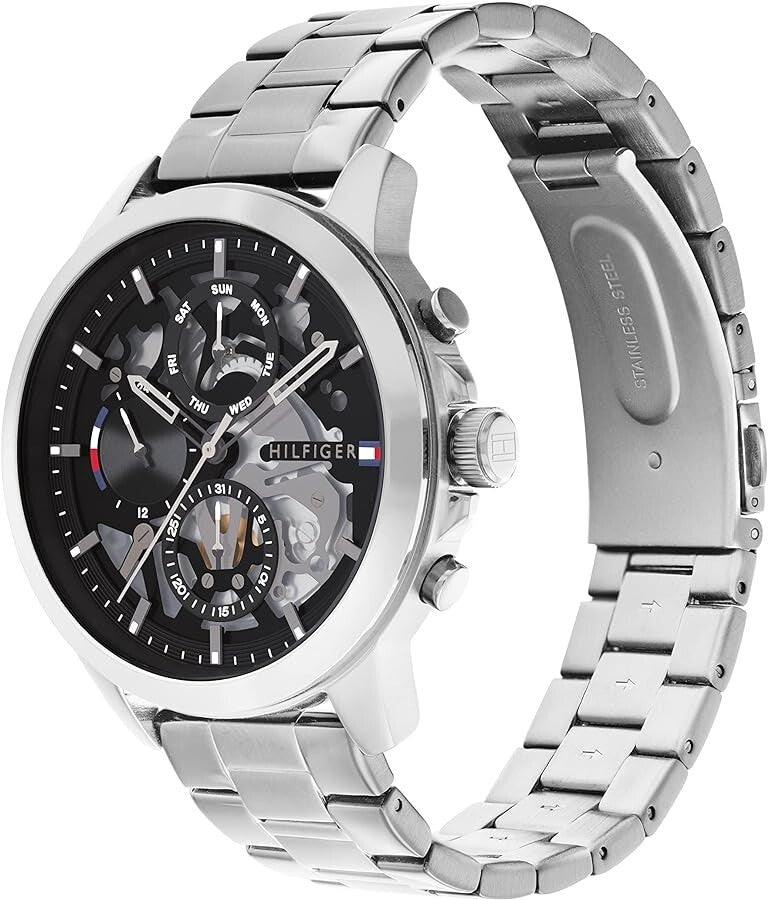 Reloj Tommy Hilfiger para hombre, esqueleto plateado 1710477