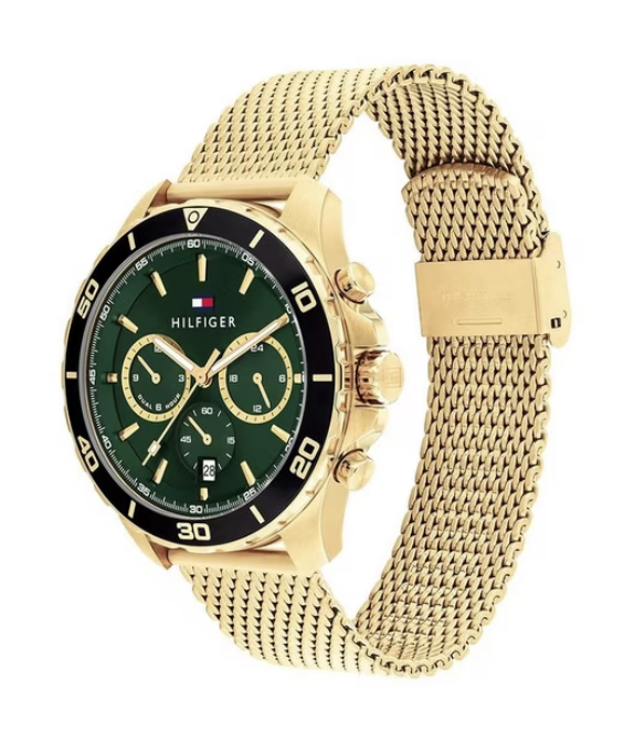 Reloj Tommy Hilfiger 1792093 Jordan para hombre con correa de malla dorada
