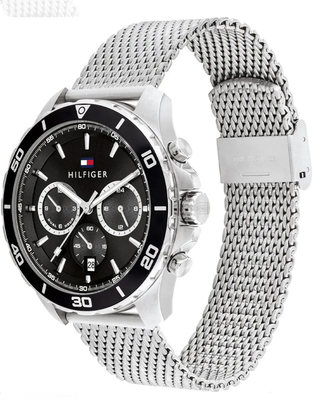 Tommy Hilfiger 1792092 Black Dial Mesh Bracelet Watch
