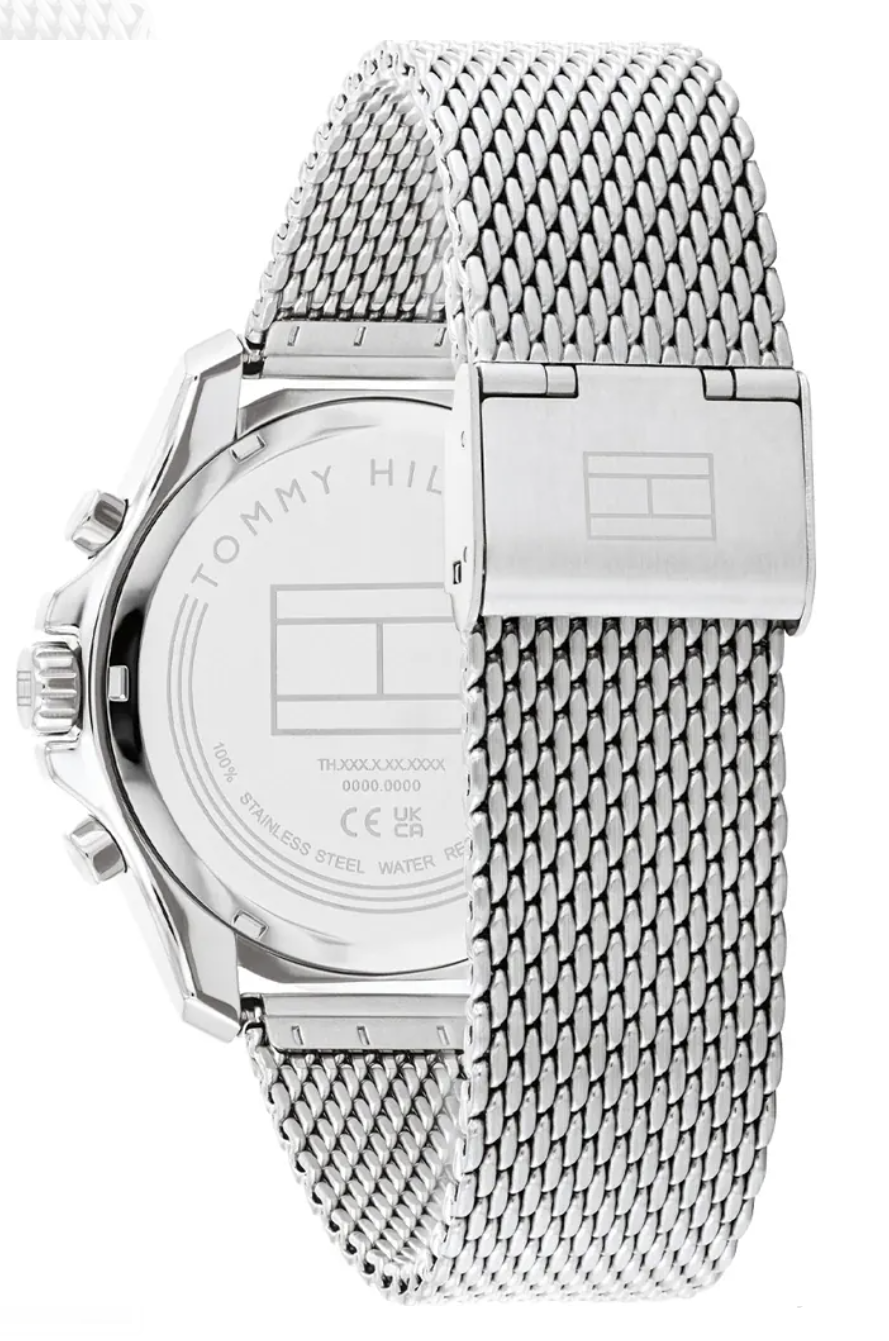 Reloj Tommy Hilfiger 1792092 con esfera negra y brazalete de malla