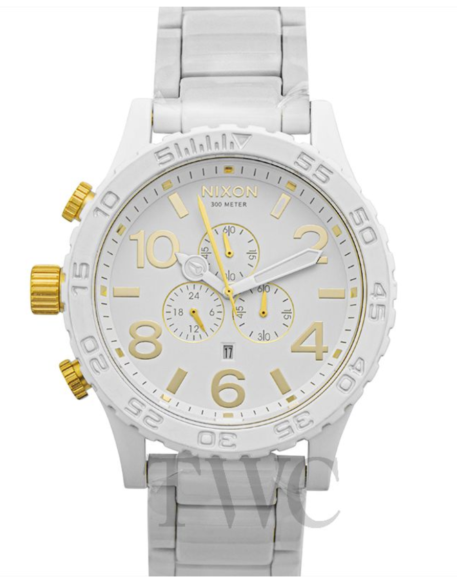 Reloj de hombre Nixon 51-30 cronógrafo con baño de iones blanco A083-1035-00