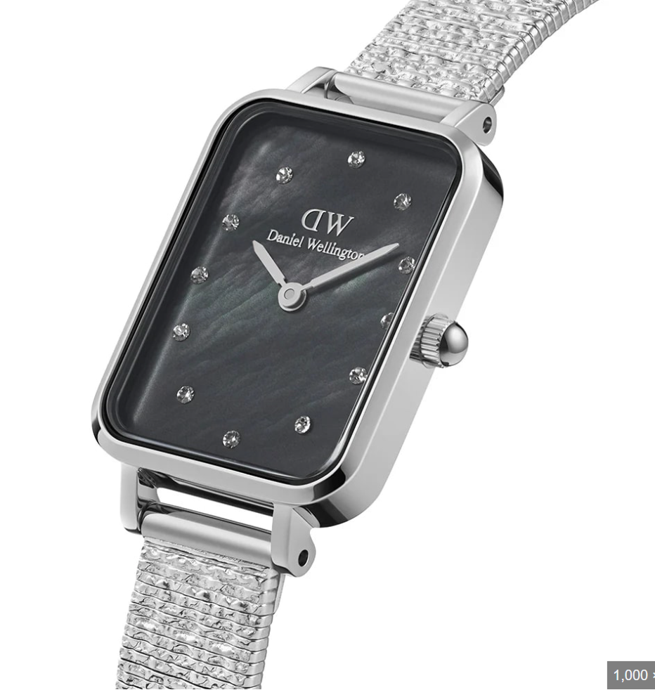 Daniel Wellington DW00100581 Womens Quadro Lumine Silver 20mm Watch