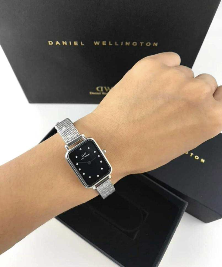 Reloj Daniel Wellington DW00100581 Quadro Lumine plateado para mujer, 20 mm