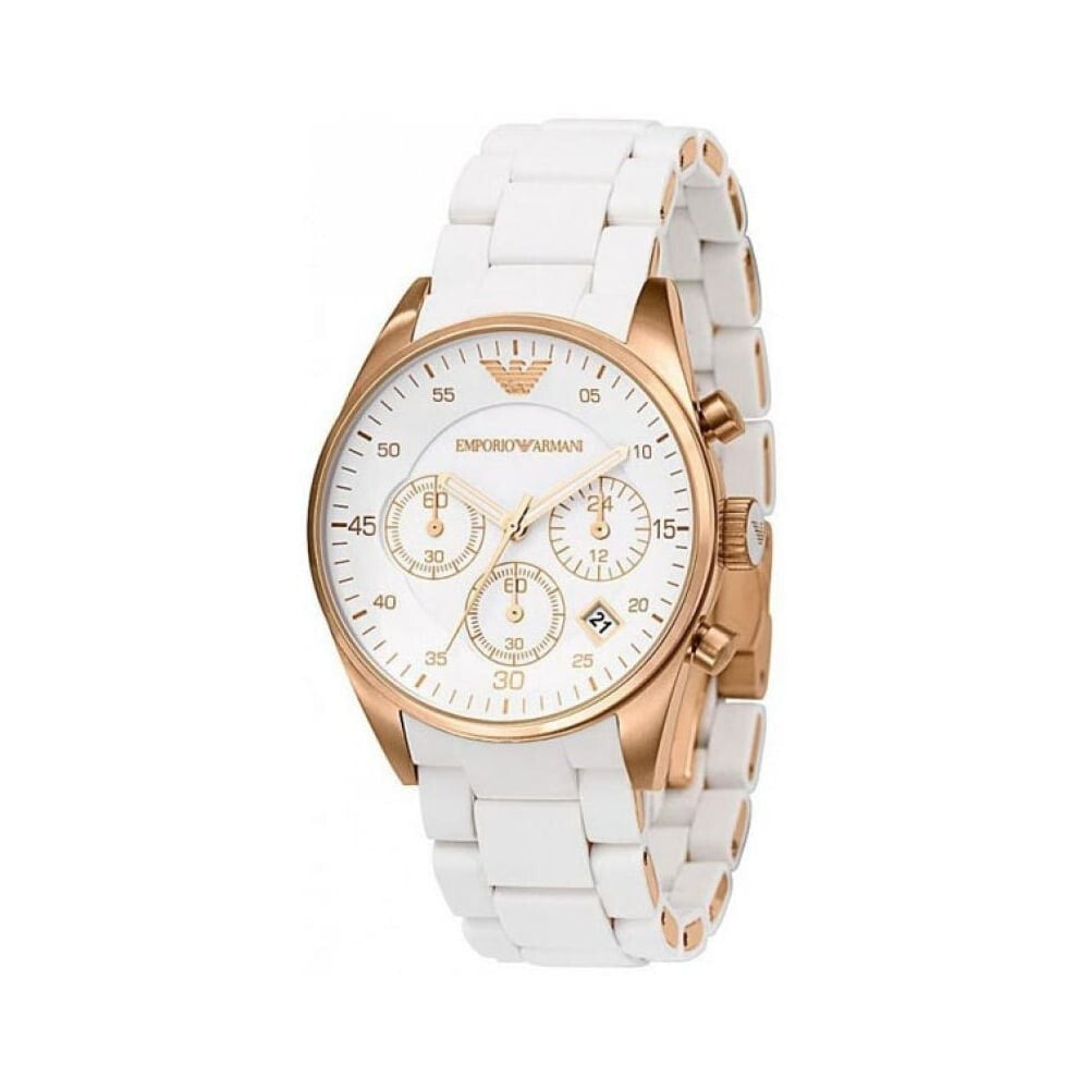 Emporio Armani Mens Sportivo Chronograph Watch Rose Gold PVD AR5919