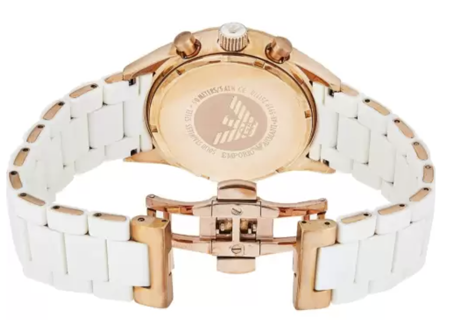 Emporio Armani Mens Sportivo Chronograph Watch Rose Gold PVD AR5919