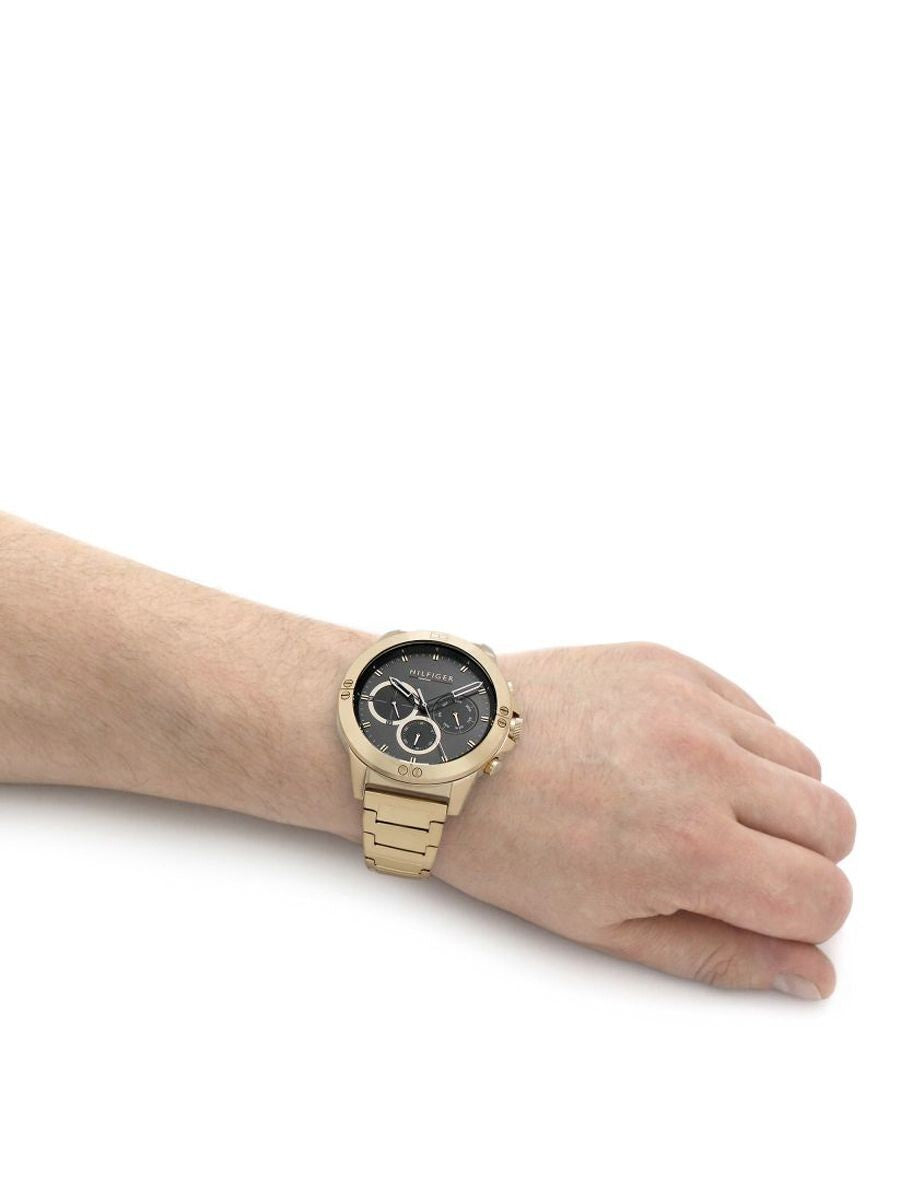 Tommy Hilfiger 1791891 Men's Harley 46mm Grey Dial Gold Watch