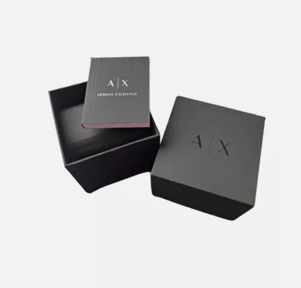 Reloj de vestir Armani Exchange de tres agujas con correa de cuero marrón AX2187