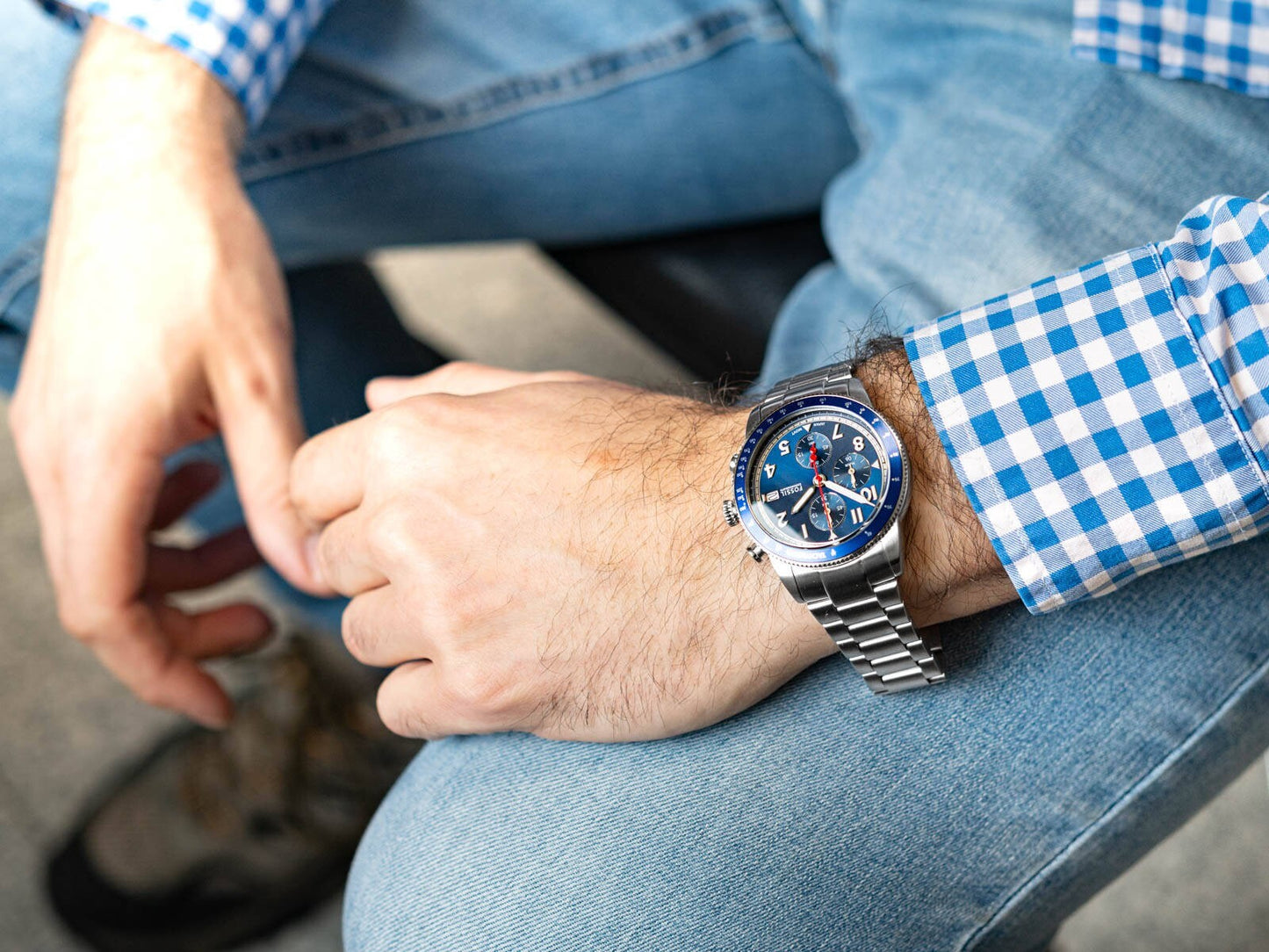 Fossil Sport Tourer Blue Chronograph Watch FS6047