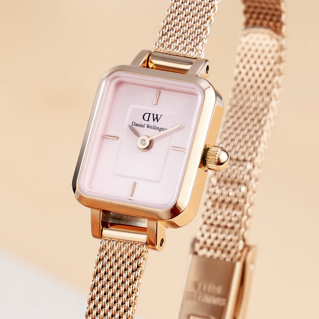 Daniel Wellington Quadro Mini Melrose Rose Gold Blush Womens Watch DW00100650