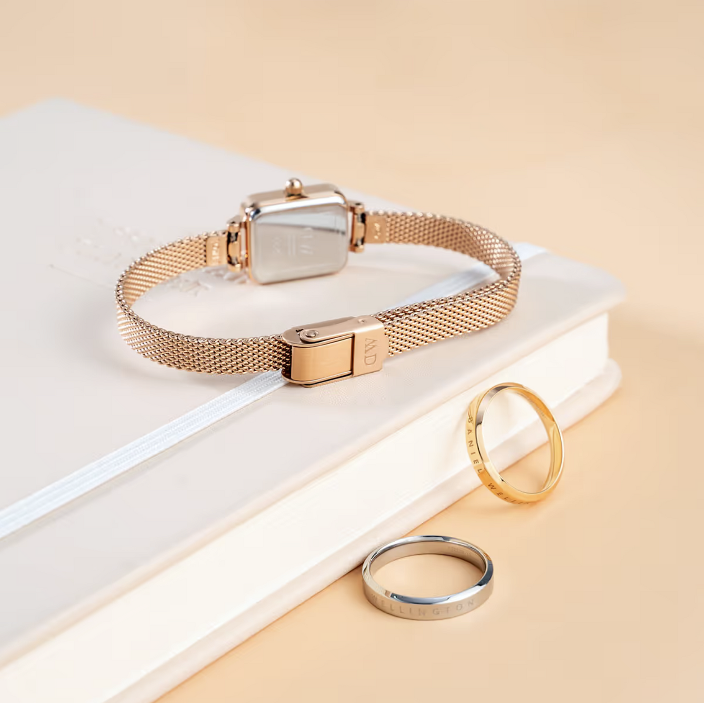 Daniel Wellington Quadro Mini Melrose Rose Gold Blush Ladies Watch DW00100650