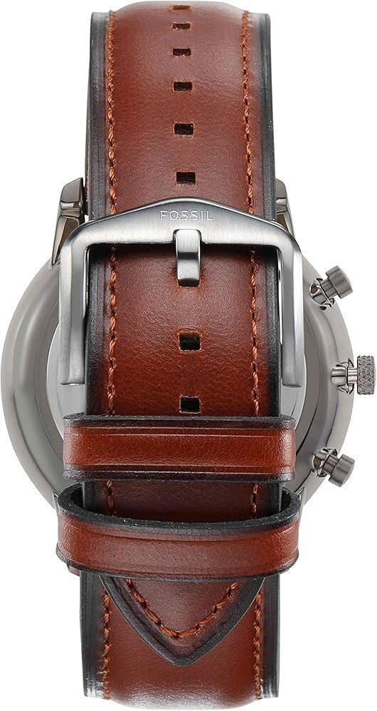 Reloj Fossil Neutra FS5512 Cronógrafo con correa de cuero ámbar