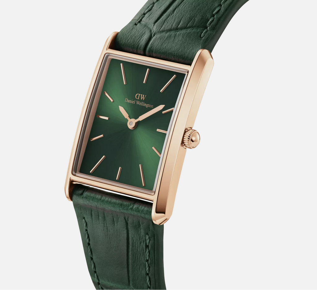 Daniel Wellington DW00100694 Crocodile Emerald Sunray Rose Gold Watch