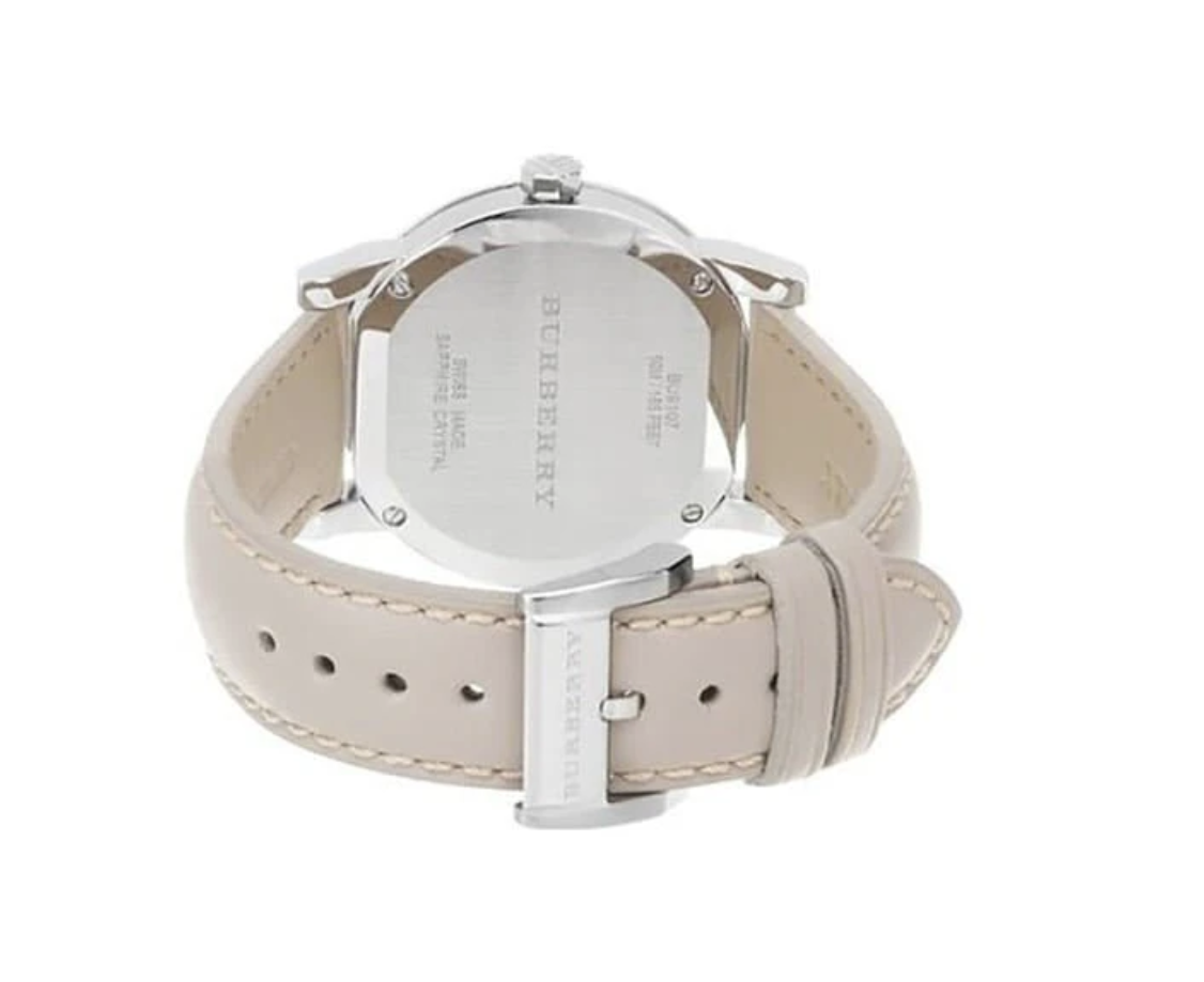 Reloj Burberry BU9107 Heritage para mujer, esfera beige a cuadros