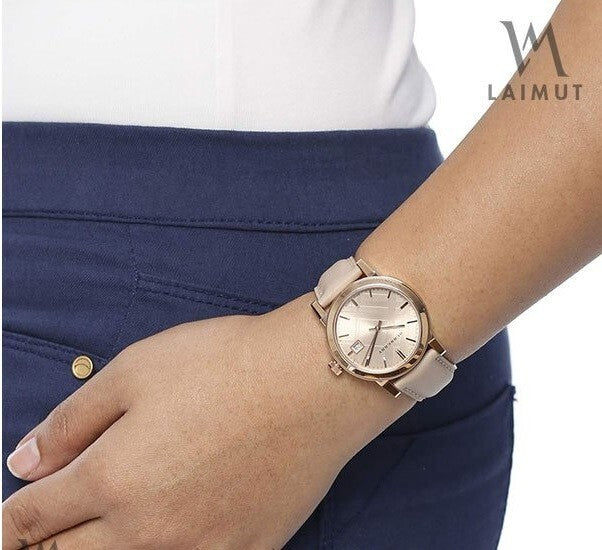 Burberry Womens BU9109 City Classic Beige Leather Strap Watch
