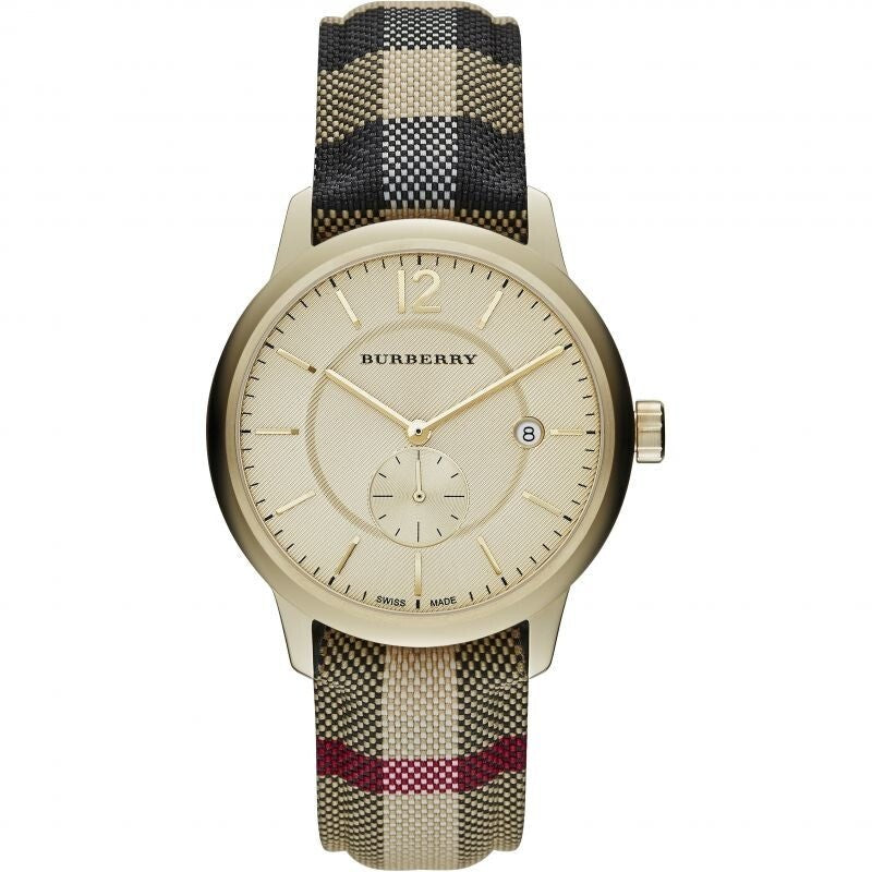 Reloj Burberry BU10001 para hombre, modelo clásico Horseferry Check, dorado