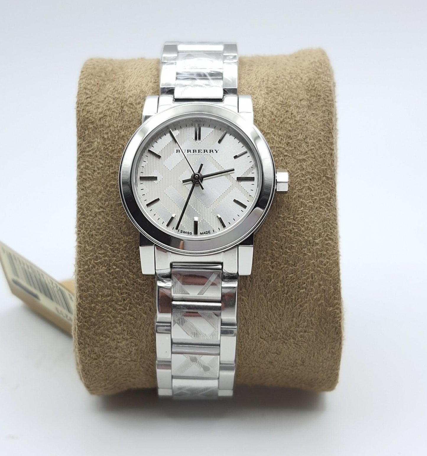 Burberry Ladies The City Engraved Check Watch BU9233