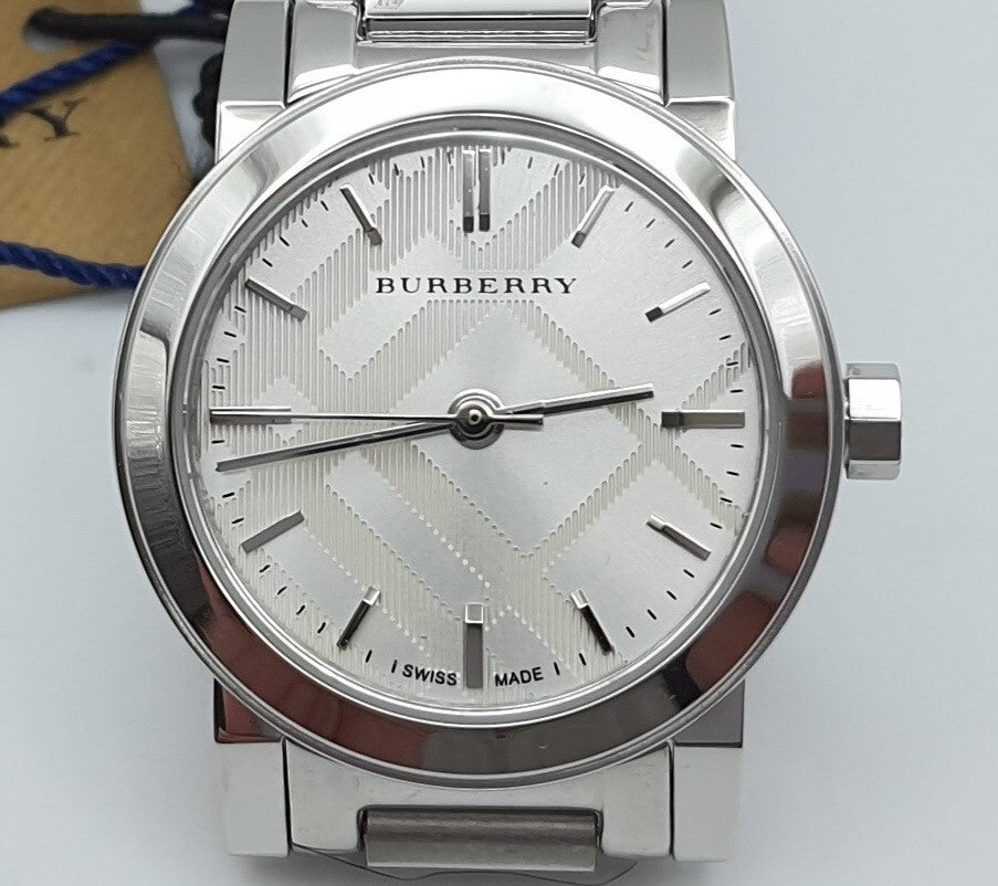 Burberry Ladies The City Engraved Check Watch BU9233