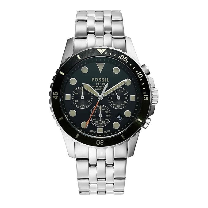Reloj Fossil FB-01 Chrono de acero inoxidable, analógico, de cuarzo, modelo FS5864