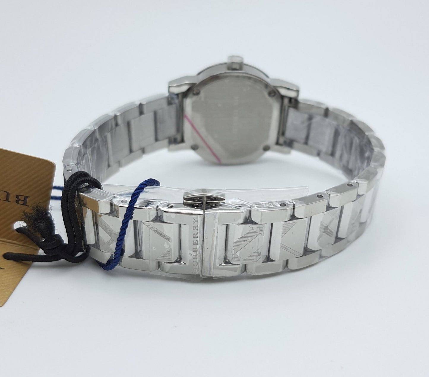 Burberry Ladies The City Engraved Check Watch BU9233