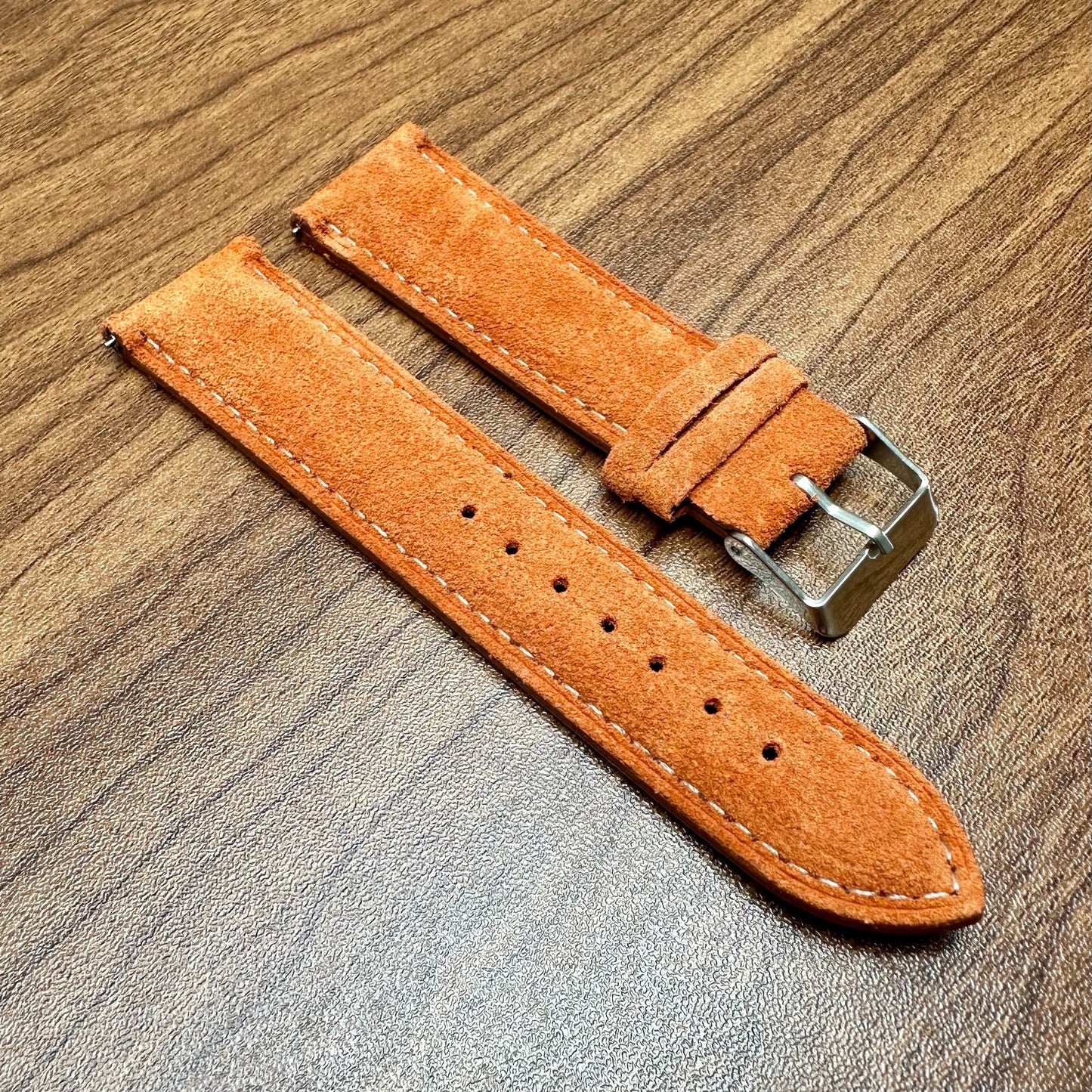 Grey Black Blue Red Purple Green Suede Leather Watch Strap Quick Release 20-22mm