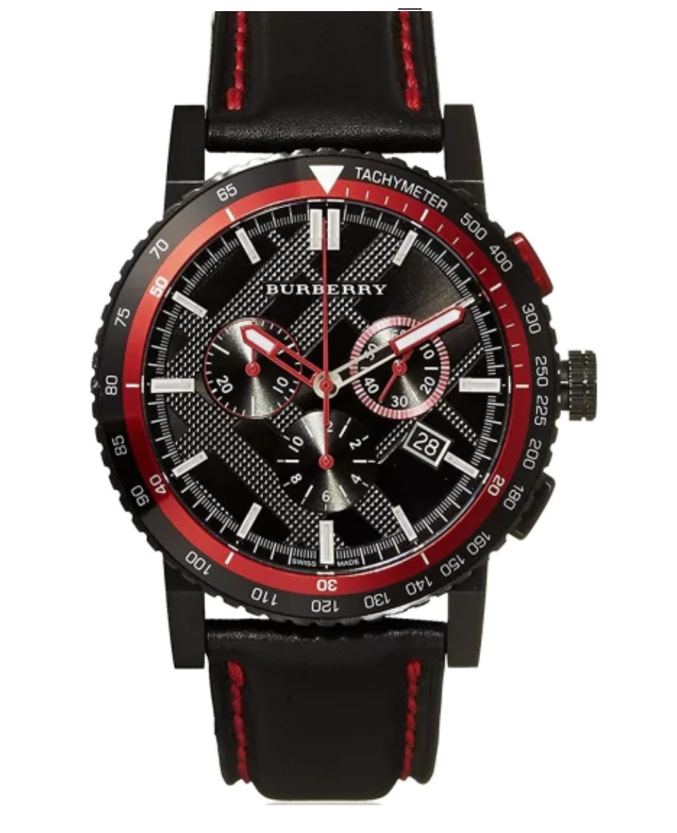 Reloj Burberry The City Chronograph para hombre, esfera negra, BU9803