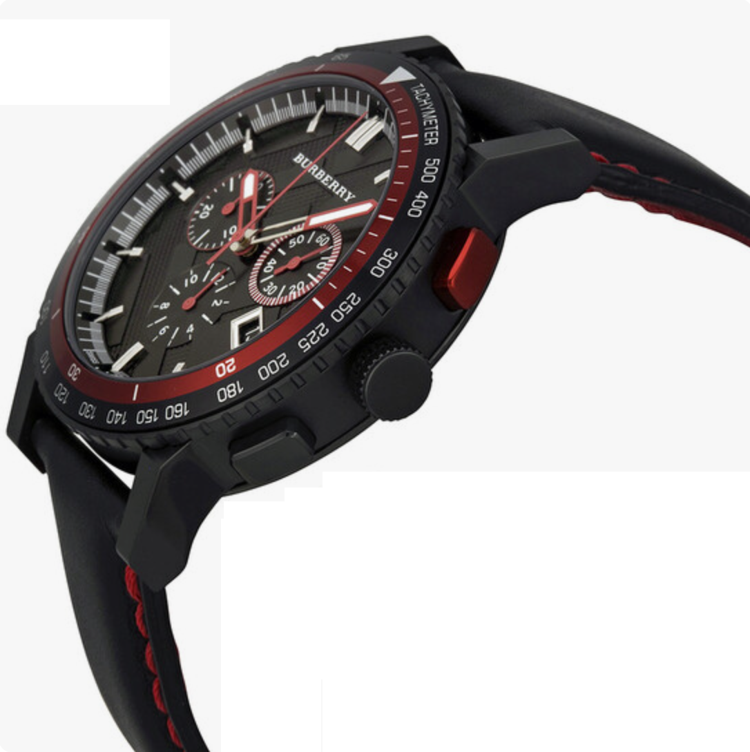 Reloj Burberry The City Chronograph para hombre, esfera negra, BU9803
