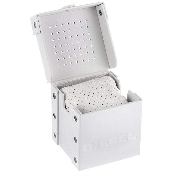 Nueva caja de almacenamiento compacta para relojes Diesel blanca original