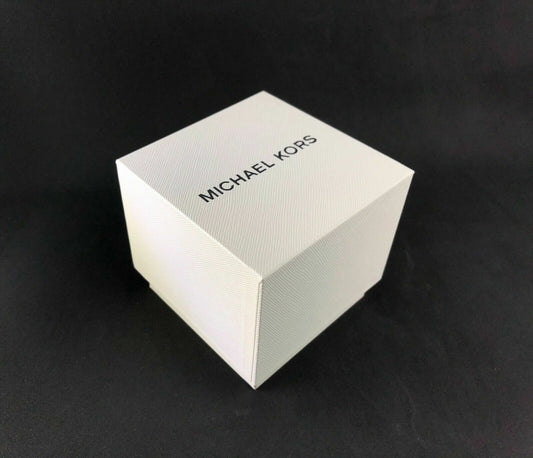Genuine Michael Kors MK Cream Compact Watch Storage Box + Manual