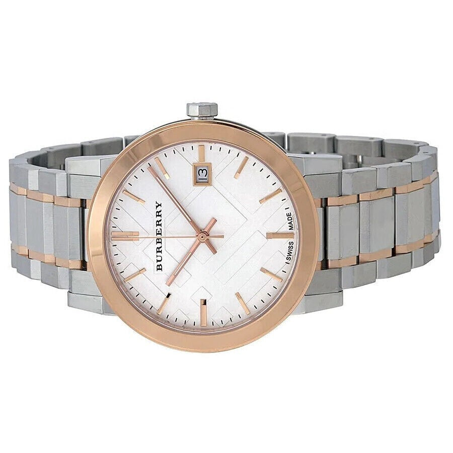 Reloj Burberry BU9006 para hombre, bicolor, estampado a cuadros