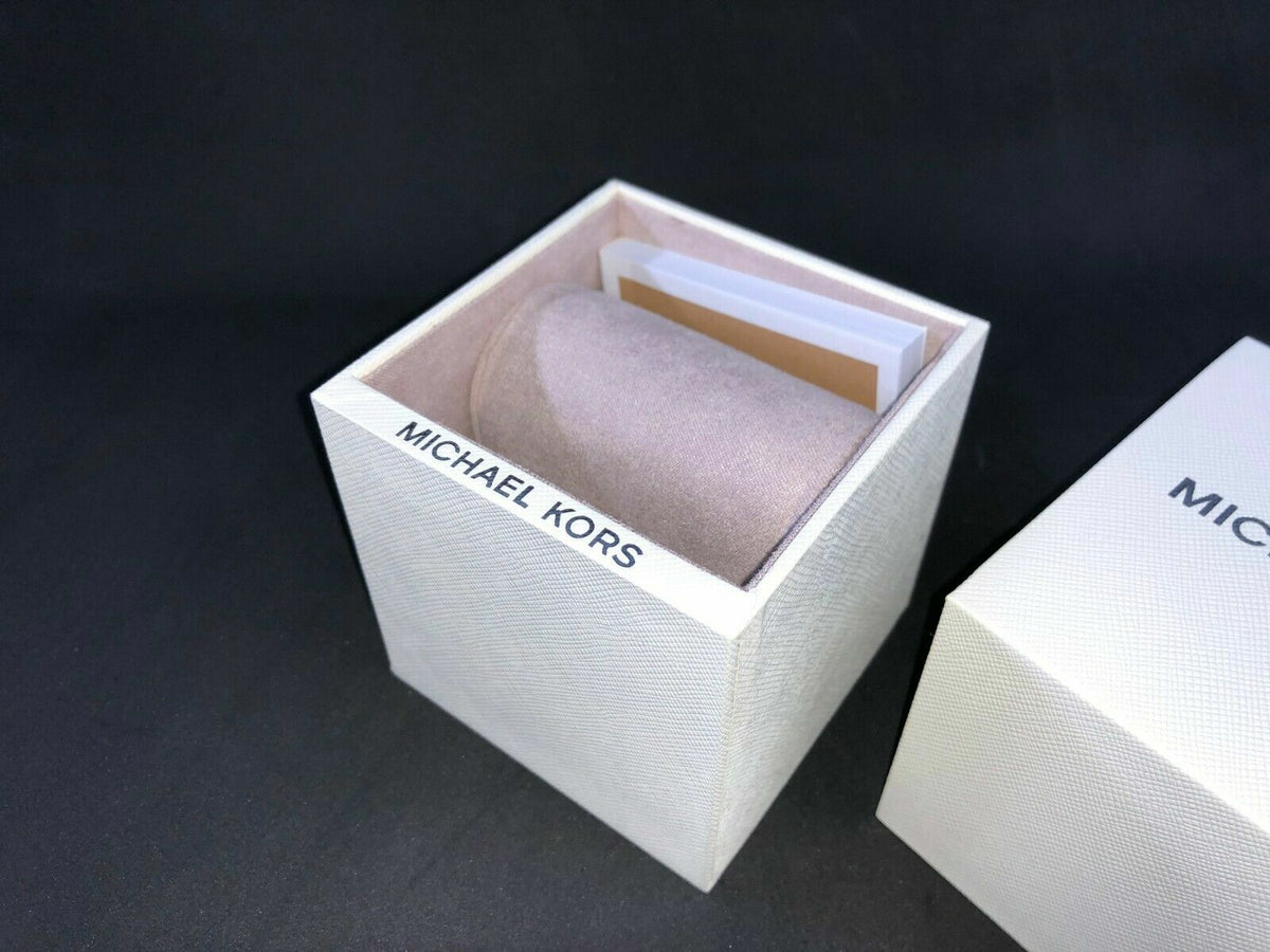 Estuche compacto para relojes Michael Kors MK color crema original + manual