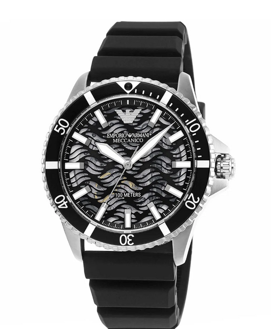 Reloj Emporio Armani automático de silicona negra para hombre AR60062